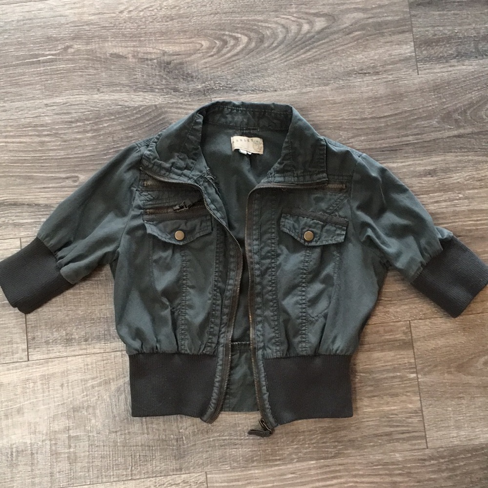 Olive Green Cropped Jacket